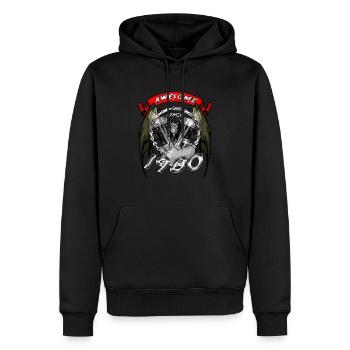 Awesome since 1980, Biker Geburtstag - Männer Premium Bio Hoodie - Schwarz - Vorne - Nico (187cm)