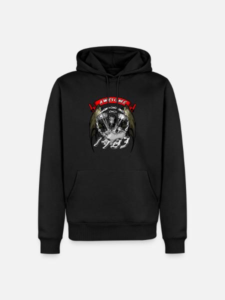 Awesome since 1983, biker's birthday - Men’s Premium Organic Hoodie - black