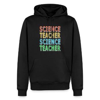 Rétro Vintage SCIENCE TEACHER Designs - Sweat à capuche Premium bio Homme - noir - Devant - Nico (187cm)