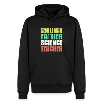 Gentleman Père Professeur de sciences Professeur rétro - Sweat à capuche Premium bio Homme - noir - Devant - Nico (187cm)