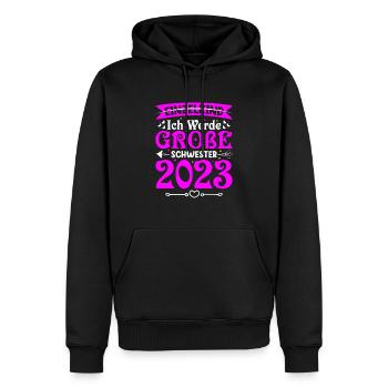 Ich Werde Große Schwester 2023 Schwangerschaft - Männer Premium Bio Hoodie - Schwarz - Vorne - Nico (187cm)