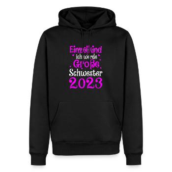 Ich Werde Große Schwester 2023 Schwangerschaft - Männer Premium Bio Hoodie - Schwarz - Vorne - Nico (187cm)