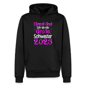 Ich Werde Große Schwester 2023 Schwangerschaft - Männer Premium Bio Hoodie - Schwarz - Vorne - Nico (187cm)