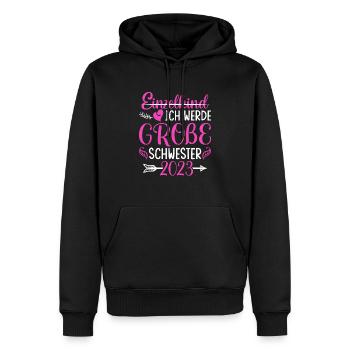 Ich Werde Große Schwester 2023 Schwangerschaft - Männer Premium Bio Hoodie - Schwarz - Vorne - Nico (187cm)