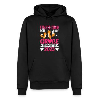 Ich Werde Große Schwester 2023 Schwangerschaft - Männer Premium Bio Hoodie - Schwarz - Vorne - Nico (187cm)