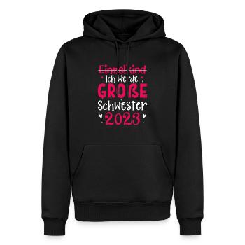 Ich Werde Große Schwester 2023 Schwangerschaft - Männer Premium Bio Hoodie - Schwarz - Vorne - Nico (187cm)