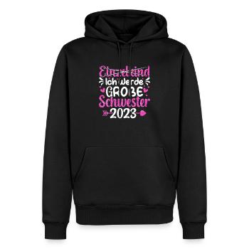 Ich Werde Große Schwester 2023 Schwangerschaft - Männer Premium Bio Hoodie - Schwarz - Vorne - Nico (187cm)