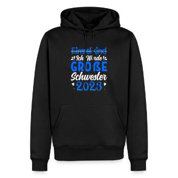 Ich Werde Große Schwester 2023 Schwangerschaft - Männer Premium Bio Hoodie - Schwarz - Vorne - Nico (187cm)