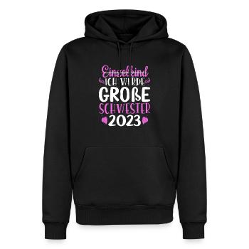 Ich Werde Große Schwester 2023 Schwangerschaft - Männer Premium Bio Hoodie - Schwarz - Vorne - Nico (187cm)