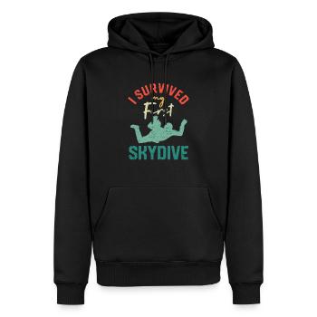 J’ai survécu à mon premier saut en parachute - Sweat à capuche Premium bio Homme - noir - Devant - Nico (187cm)