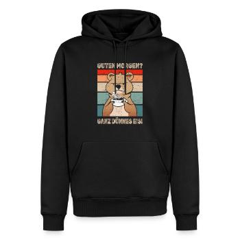 Guten Morgen Ganz dünnes Eis! Quokka Kaffee - Männer Premium Bio Hoodie - Schwarz - Vorne - Nico (187cm)