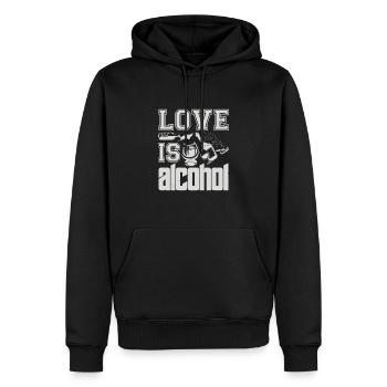 AMOUR SI ALCOOL - Sweat à capuche Premium bio Homme - noir - Devant - Nico (187cm)