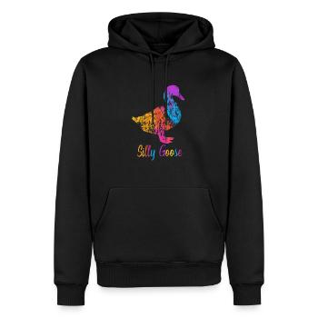 Silly Goose On The Loose Funny Goose Meme - Männer Premium Bio Hoodie - Schwarz - Vorne - Nico (187cm)
