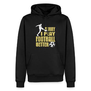 Désolé je joue au football mieux rétro drôle joueur - Sweat à capuche Premium bio Homme - noir - Devant - Nico (187cm)