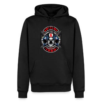 Awesome since 1980, Biker Geburtstag - Männer Premium Bio Hoodie - Schwarz - Vorne - Nico (187cm)