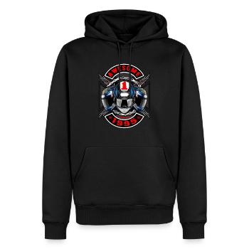 Génial depuis 1995, l’anniversaire du motard - Sweat à capuche Premium bio Homme - noir - Devant - Nico (187cm)