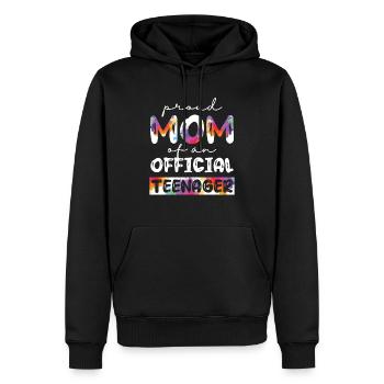 Fière maman d’un adolescent officiel de 13 ans. - Sweat à capuche Premium bio Homme - noir - Devant - Nico (187cm)