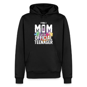 Fière maman d’un adolescent officiel de 13 ans. - Sweat à capuche Premium bio Homme - noir - Devant - Nico (187cm)