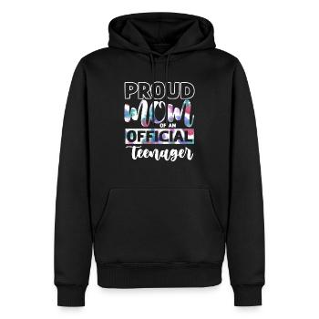 Fière maman d’un adolescent officiel de 13 ans. - Sweat à capuche Premium bio Homme - noir - Devant - Nico (187cm)