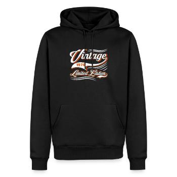 Edition Limitée 1976 Millésime - Sweat à capuche Premium bio Homme - noir - Devant - Nico (187cm)