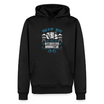 SIE BRAUCHEN NICHT VIEL GELD, UM ZU GRILLEN - Männer Premium Bio Hoodie - Schwarz - Vorne - Nico (187cm)