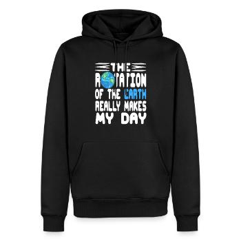 Rotation Of The Earth Really Makes My Day Retro - Männer Premium Bio Hoodie - Schwarz - Vorne - Nico (187cm)