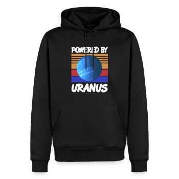 Propulsé par URANUS Retro Solar System Planet - Sweat à capuche Premium bio Homme - noir - Devant - Nico (187cm)