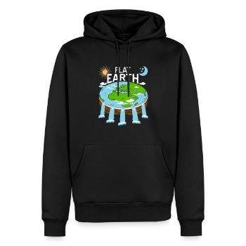 FLAT Earth Retro Flat Earther Designs - Sweat à capuche Premium bio Homme - noir - Devant - Nico (187cm)