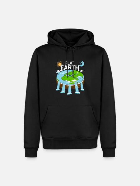FLAT Earth Retro Flat Earther Ontwerpen - Mannen Premium Bio hoodie - zwart