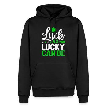 Luck as lucky can be - Men’s Premium Organic Hoodie - black - Front - Nico (187cm)