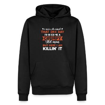 Funny Grumpy Old Man Killin 'it Grandpa Grandpa - Men’s Premium Organic Hoodie - black - Front - Nico (187cm)