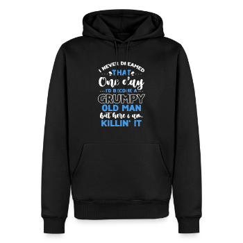 Funny Grumpy Old Man Killin 'it Grandpa Grandpa - Men’s Premium Organic Hoodie - black - Front - Nico (187cm)
