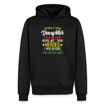 Fière fille d’un vétéran du Vietnam - Sweat à capuche Premium bio Homme - noir - Devant - Nico (187cm)