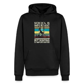 Die Schule ist wichtig, aber die Jagd ist wichtige - Männer Premium Bio Hoodie - Schwarz - Vorne - Nico (187cm)