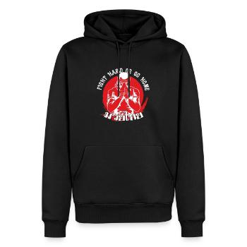 Muay Thai Fight Hard Or Go Home Fighter Gift Idea - Männer Premium Bio Hoodie - Schwarz - Vorne - Nico (187cm)