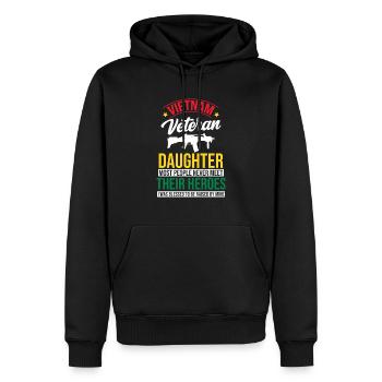 Fière fille d’un vétéran du Vietnam - Sweat à capuche Premium bio Homme - noir - Devant - Nico (187cm)