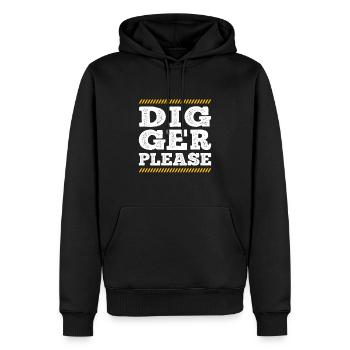 Digger Please Excavator Operator Construction Gift - Männer Premium Bio Hoodie - Schwarz - Vorne - Nico (187cm)