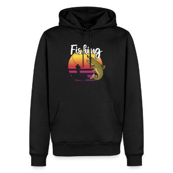 Spinnfischen Forellen Angeln - Männer Premium Bio Hoodie - Schwarz - Vorne - Nico (187cm)
