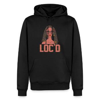 C’est The Locs For Me - Afro Hair Black American - Sweat à capuche Premium bio Homme - noir - Devant - Nico (187cm)