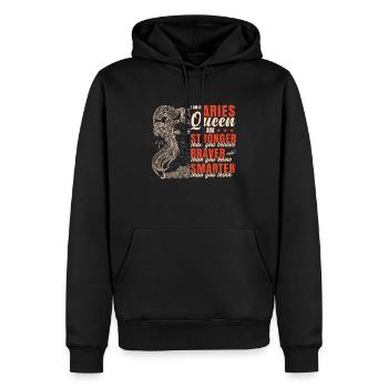 Widder Sternzeichen - Männer Premium Bio Hoodie - Schwarz - Vorne - Nico (187cm)