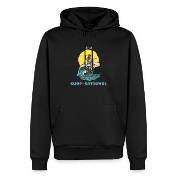 I'm Surf-Sational Funny Retro Surfer - Männer Premium Bio Hoodie - Schwarz - Vorne - Nico (187cm)