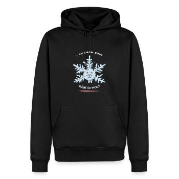 I'm Snow Sure What To Wear! Funny Snow Winter - Men’s Premium Organic Hoodie - black - Front - Nico (187cm)
