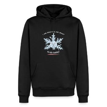 I Am Snow Sure What To Do Today! Funny Snow Winter - Men’s Premium Organic Hoodie - black - Front - Nico (187cm)