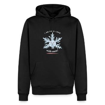 I'm So In Love With Snow! Funny Snow Winter - Männer Premium Bio Hoodie - Schwarz - Vorne - Nico (187cm)