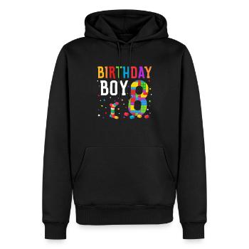 Blocs de construction enfant anniversaire 14 ans - Sweat à capuche Premium bio Homme - noir - Devant - Nico (187cm)