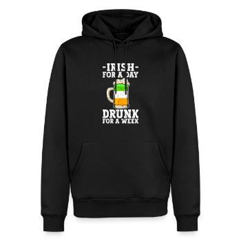 Irlande Irlandais drôle de dicton de la Saint-Patrick - Sweat à capuche Premium bio Homme - noir - Devant - Nico (187cm)