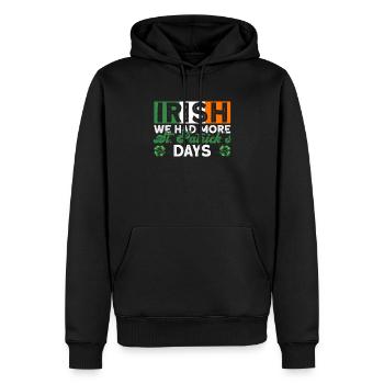 Irlande Irlandais drôle de dicton de la Saint-Patrick - Sweat à capuche Premium bio Homme - noir - Devant - Nico (187cm)
