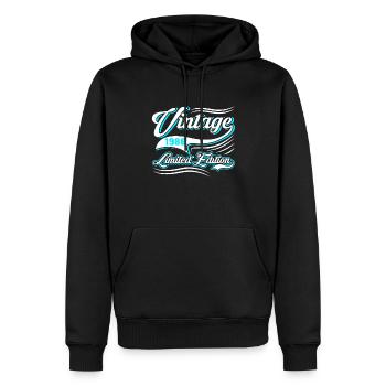 Edition Limitée Millésime 1986 - Sweat à capuche Premium bio Homme - noir - Devant - Nico (187cm)