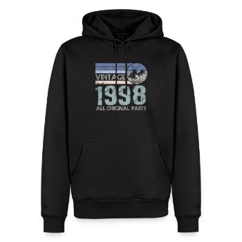 Edition Limitée Millésime 1998 - Sweat à capuche Premium bio Homme - noir - Devant - Nico (187cm)