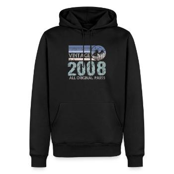 Edition Limitée Millésime 2008 - Sweat à capuche Premium bio Homme - noir - Devant - Nico (187cm)